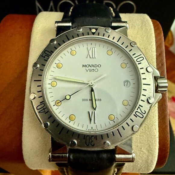 Movado VIZIO Swiss Mens Watch, 37mm, New Service, Original Strap-Excellent! - Picture 2 of 12